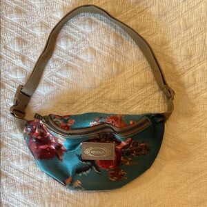 Joyfolie Teal and Red Floral Fanny Pack/ Crossbody Bag